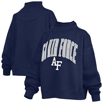 Women's Pressbox Royal Air Force Falcons Oversized Slogan Fleece Mock Neck Sweatshirt