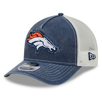 Men's New Era Navy Denver Broncos Fan 9FORTY A-Frame Trucker Adjustable Hat
