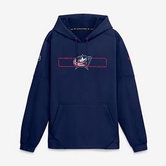 Men's Fanatics Navy Columbus Blue Jackets Authentic Pro Rink Fleece Pullover Hoodie