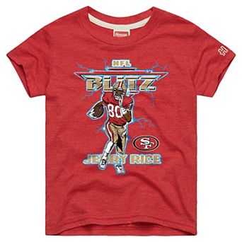 Youth Homage Jerry Rice Scarlet San Francisco 49ers NFL Blitz Tri-Blend T-Shirt