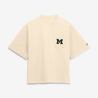 Women's Nike Natural Michigan Wolverines Pocket Boxy T-Shirt