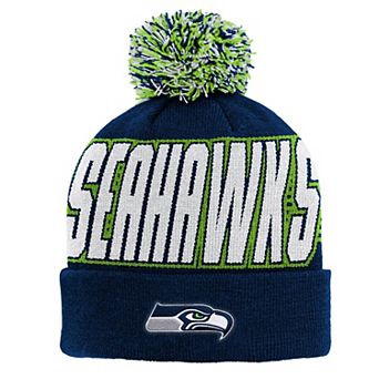 Youth Outerstuff College Navy Seattle Seahawks Cuffed Knit Hat with Pom