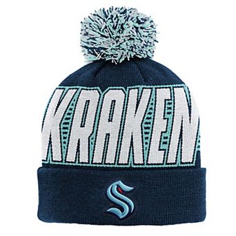 Youth Outerstuff Deep Sea Blue Seattle Kraken Cuffed Knit Hat with Pom
