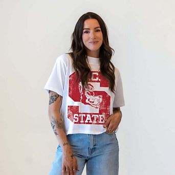 Women's Gameday Social White NC State Wolfpack Vault Mascot T-Shirt