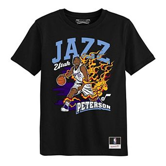 Preschool Mitchell & Ness Darryn Peterson Black Utah Jazz Fired Up T-Shirt