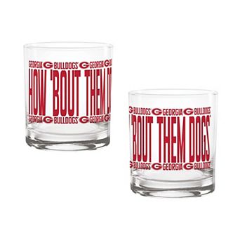 Indigo Falls Georgia Bulldogs Elevated Rocks Glass - Set of 2