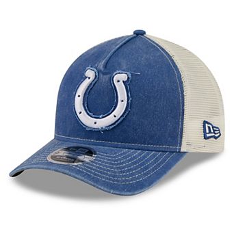 Men's New Era Royal Indianapolis Colts Fan 9FORTY A-Frame Trucker Adjustable Hat