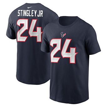 Men's Nike Derek Stingley Jr. Navy Houston Texans Name & Number T-Shirt