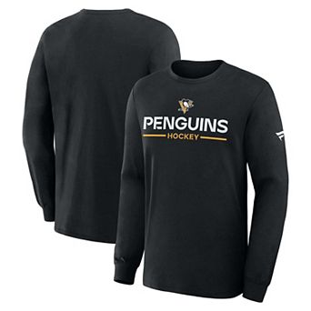 Men's Fanatics Black Pittsburgh Penguins Authentic Pro Primary Long Sleeve T-Shirt
