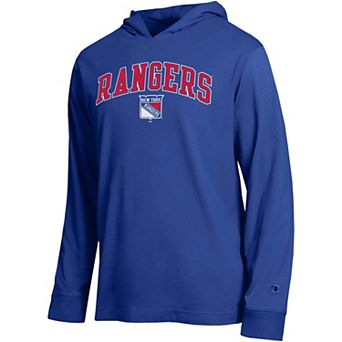 Men's Champion Blue New York Rangers All-Star Lightweight Hooded Long Sleeve T-Shirt
