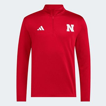 Men's adidas Scarlet Nebraska Huskers 2026 Sideline Ultimate 365 Woven Quarter-Zip Pullover