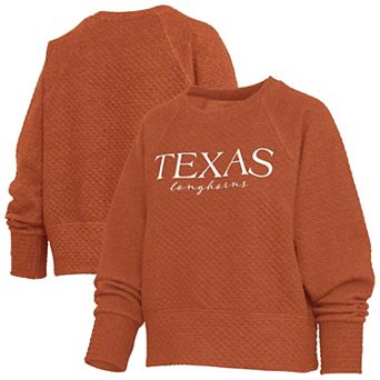 Women's Pressbox Texas Orange Texas Longhorns Champagne Nova Quilted Sweatshirt