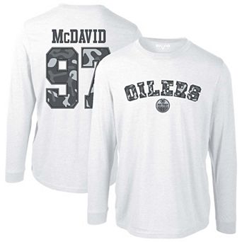 Men's Levelwear Connor McDavid White Edmonton Oilers Oscar Long Sleeve T-Shirt