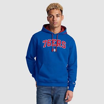Men's Champion Royal Philadelphia 76ers Contrast Liner Pullover Hoodie