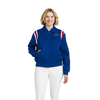 Women's WEAR by Erin Andrews Royal Buffalo Bills Shoulder Stripe Twill Full-Zip Jacket