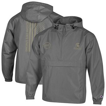 Men's Champion Graphite Michigan State Spartans OHT Flag Packable Jacket