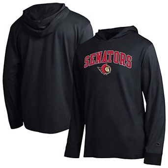 Men's Champion Black Ottawa Senators All-Star Lightweight Hooded Long Sleeve T-Shirt