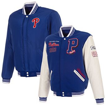 Men's JH Design Royal Philadelphia Phillies Reversible Varsity Jacket