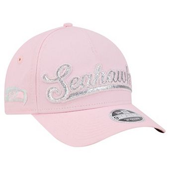 Girls' New Era Pink Seattle Seahawks Throwback Glitz A-Frame 9FORTY Adjustable Hat