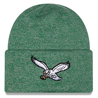 Youth New Era Kelly Green Philadelphia Eagles Throwback Marled Cuffed Knit Hat