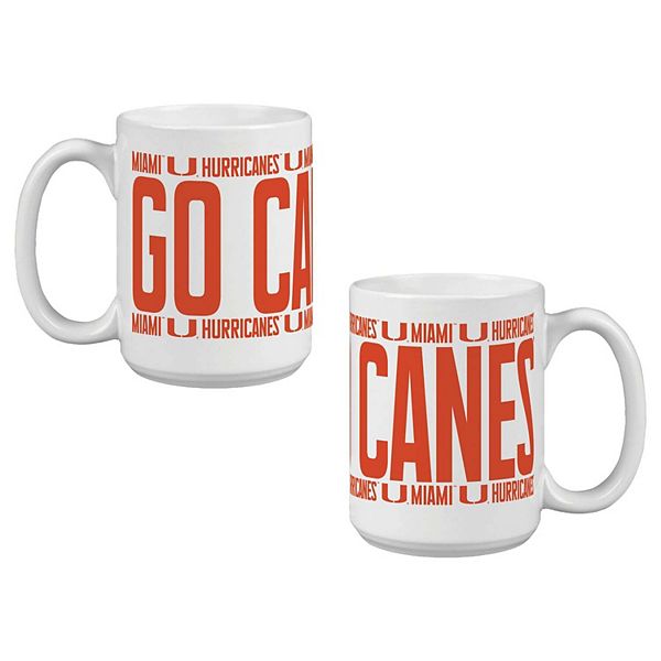 Indigo Falls Miami Hurricanes Elevated Mug - Set of 2