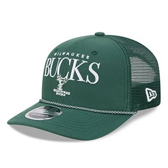 Men's New Era Hunter Green Milwaukee Bucks Tonal 9SEVENTY Adjustable Trucker Hat