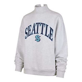 Women's '47 Gray Seattle Kraken Vantage Mock Neck Fleece Sweatshirt
