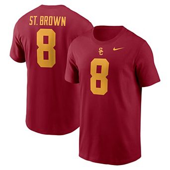 Men's Nike Amon-Ra St. Brown Cardinal USC Trojans Name & Number T-Shirt