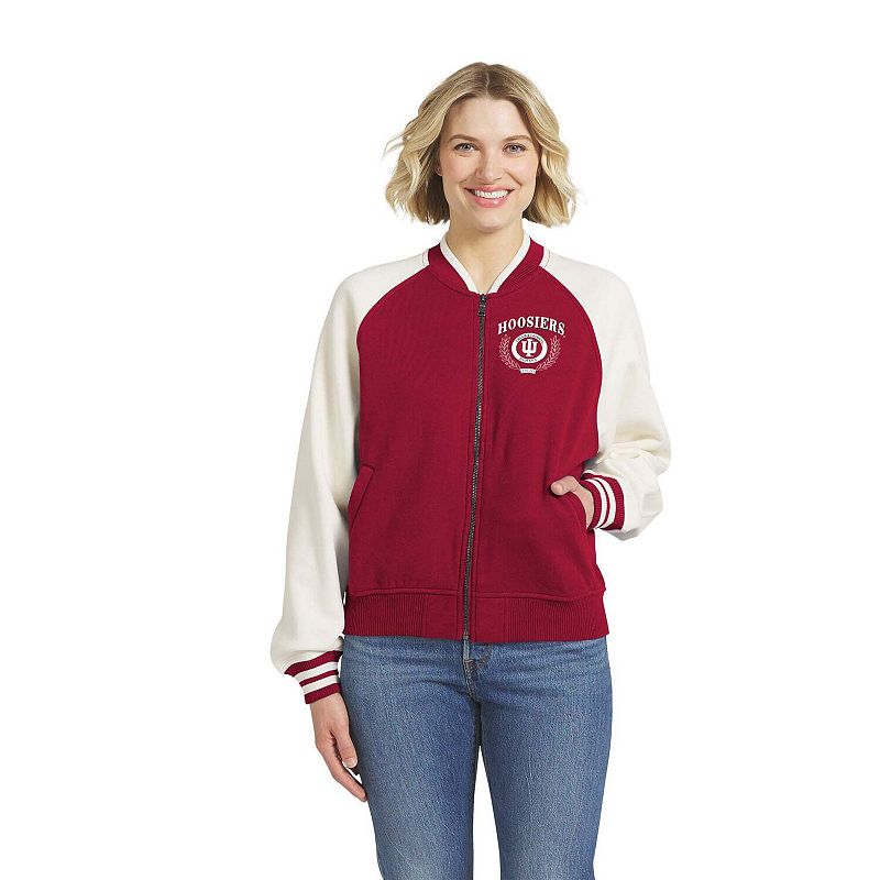 Women's WEAR by Erin Andrews Crimson Indiana Hoosiers Raglan Full-Zip Jacket,