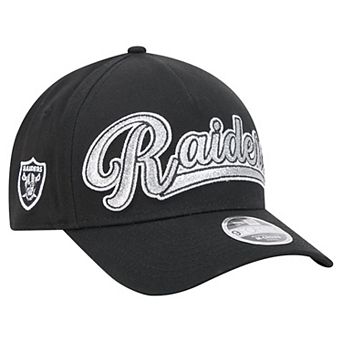 Girls Youth New Era Black Las Vegas Raiders Glitz 9FORTY A-Frame Adjustable Hat