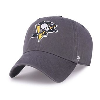 Men's '47 Charcoal Pittsburgh Penguins Logo Clean Up Adjustable Hat