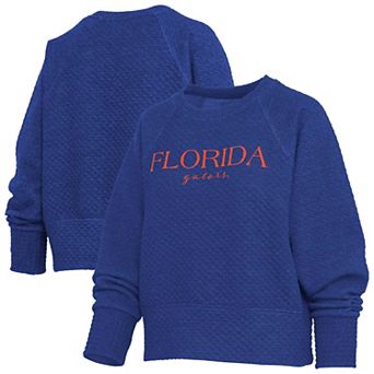 Women's Pressbox Royal Florida Gators Champagne Nova Quilted Sweatshirt
