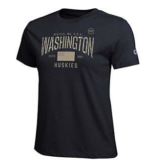 Women's Champion Black Washington Huskies Operation Hat Trick Core T-Shirt