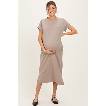 Maternity Pocket Front Midi T-Shirt Dress
