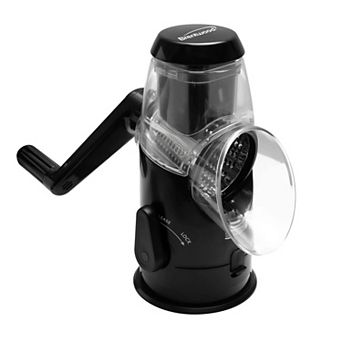 Brentwood Rotary Cheese Grater Slicer in Black with 3 Drum Blades