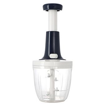 Oster Hunterdale 9 in x 5 in Push Top Stainless Steel Vegetable Chopper in Navy
