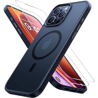 Entronix Bundle for iPhone - Magnetic Translucent Matte Case with 2 Clear Screen Protector