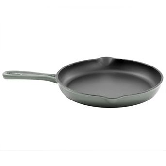 MegaChef Pro Round 10.25 Inch Enameled Cast Iron Skillet in Gradient Gray
