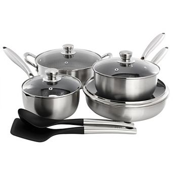 Gibson Home Elsenborn 10 pc Stainless Steel Cookware Set