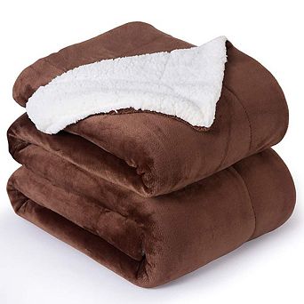 Technopliance Reversible Sherpa Flannel Throw Blanket Super Soft Plush Microfiber