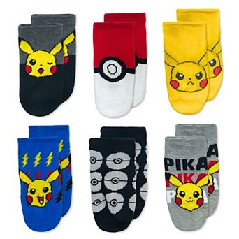 Boys Pokémon Pikachu 6-Pack No-Show Socks