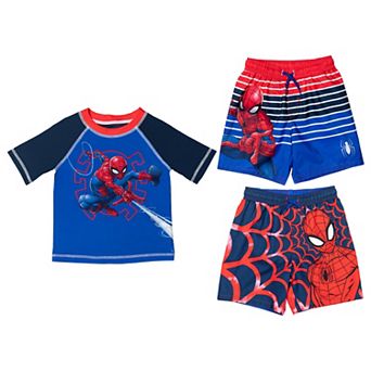 Marvel Spider-Man Rash Guard and Swim Trunks Set