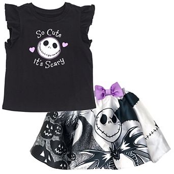 Disney's Nightmare Before Christmas Jack Skellington 2 pc Sleeveless Top and Skirt Set