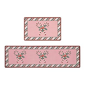 Laura Ashley Peppermint Christmas Kitchen Mat