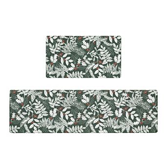 Laura Ashley Holly Leaves Christmas Kitchen Mat