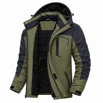Men's Winter Water Resistant Ski Snow Jacket Fleece Lined Parka Multi Pockets