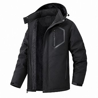 Men's Mountain Ski Jacket Waterproof Warm Fleece Lined Hooded Winter Parka