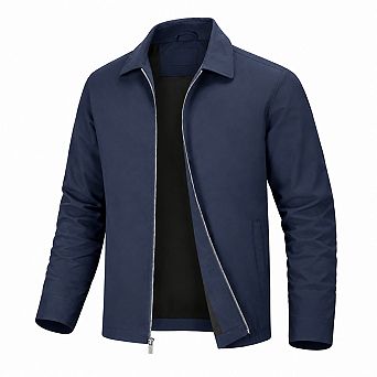 Men's Lightweight Windbreaker Jacket Full Zip Golf Coat Casual Work Wear