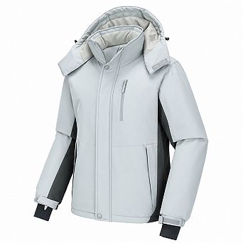 Men's Waterproof Ski Jacket Windproof Warm Fleece Lined Hooded Winter Coat