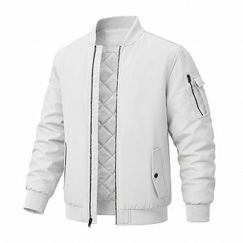 Men's Windproof Quilted Bomber Jacket Warm Padded Winter Casual Coat